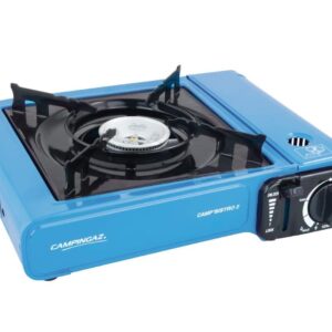 CAMPINGAZ Coleman Stainless-Steel Campingaz Camp Bistro Camping Stove, Flame Portable Gas Cartridge Cooker, 2200 W (Blue)