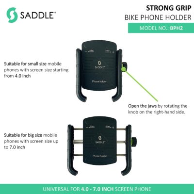 SADDLE BPH 2 Bike/Motorcycle/Scooter Mobile Phone Holder Mount, Ideal for Maps and GPS Navigation
