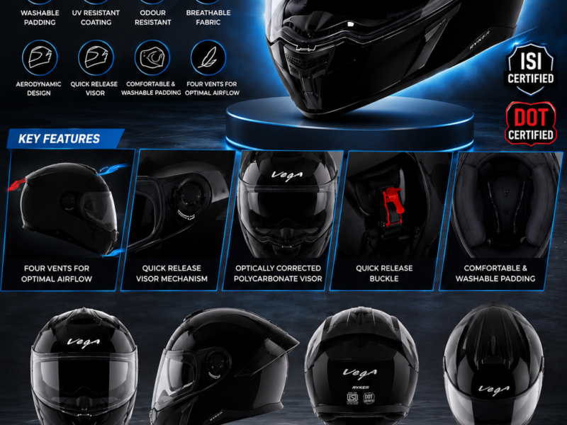 VEGA RYKER D/V BLACK HELMET