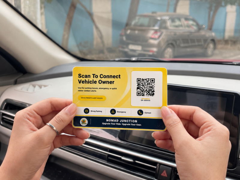 Vehicle QR Code Sticker for Car & Bike – Scan to Contact Owner | Privacy Protected | Emergency & Parking Alert | Waterproof