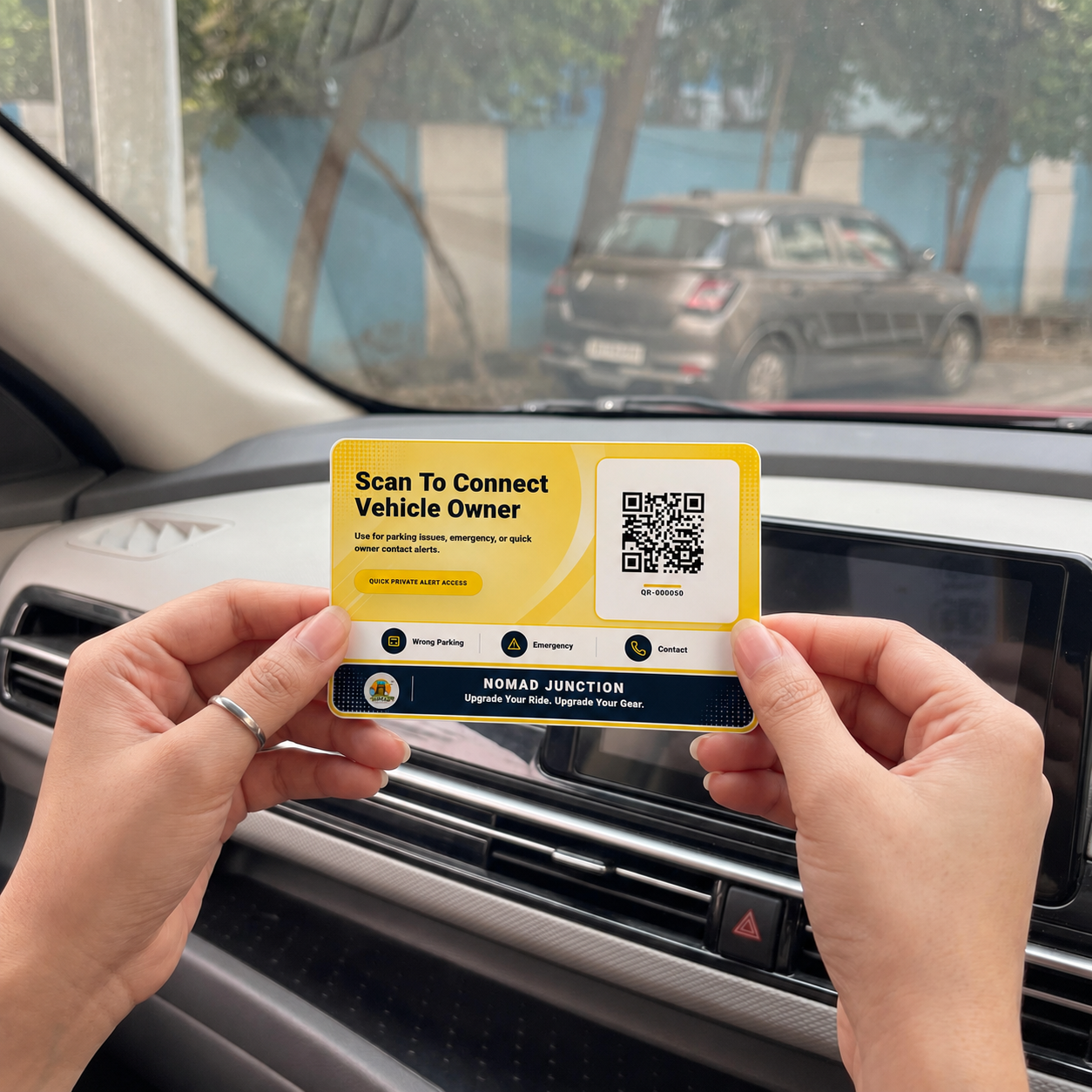 Vehicle QR Code Sticker for Car & Bike – Scan to Contact Owner | Privacy Protected | Emergency & Parking Alert | Waterproof