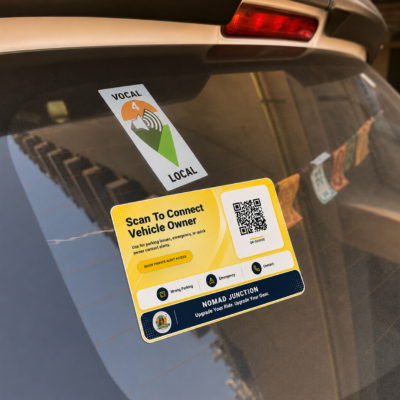 Vehicle QR Code Sticker for Car & Bike – Scan to Contact Owner | Privacy Protected | Emergency & Parking Alert | Waterproof