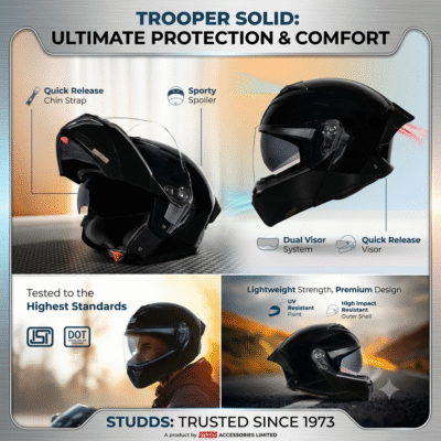 STUDDS TROOPER DV BLACK HELMET