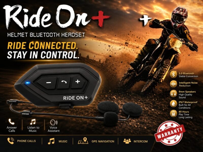 RIDE ON PLUS HELMET BLUETOOTH HEADSET