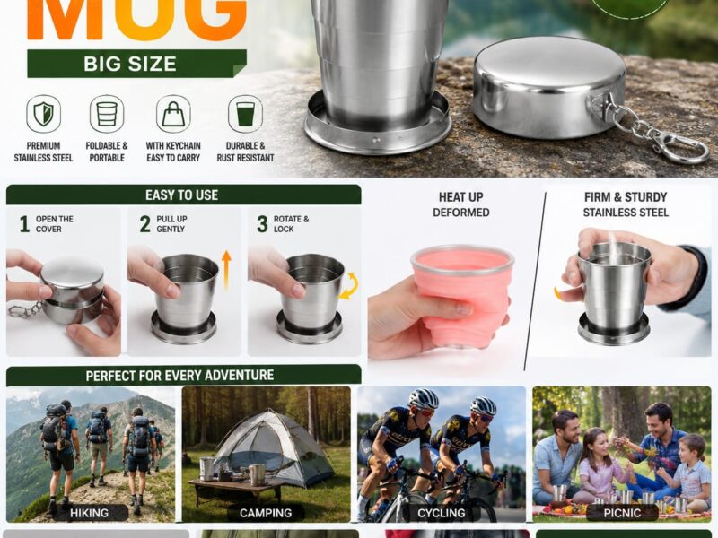 FOLDABLE STAINLESS STEEL WATER MUG (B)