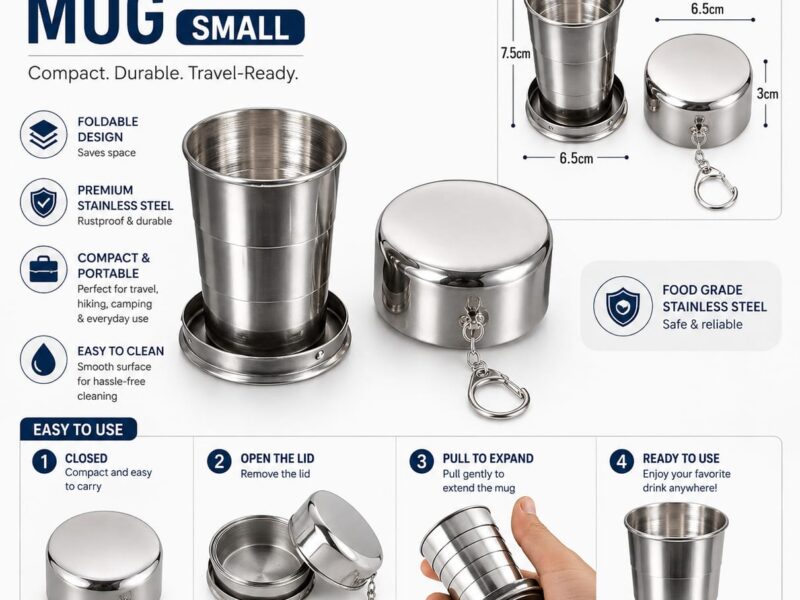 FOLDABLE STAINLESS STEEL WATER GLASS (Small)