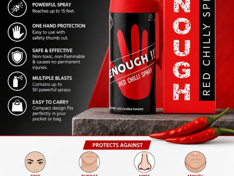ENOUGH - SELF DEFENCE RED CHILLI SPRAY for Women and Men's Safety