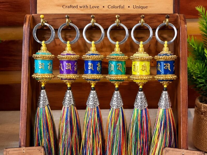 Ladakh Handmade Prayer Wheel Keychains