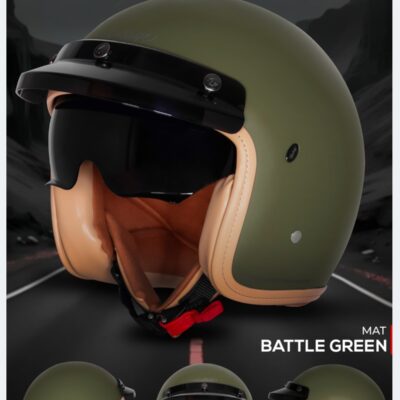 Steelbird SBH 68 Retro ISI and Dot Certified Open Face Helmet