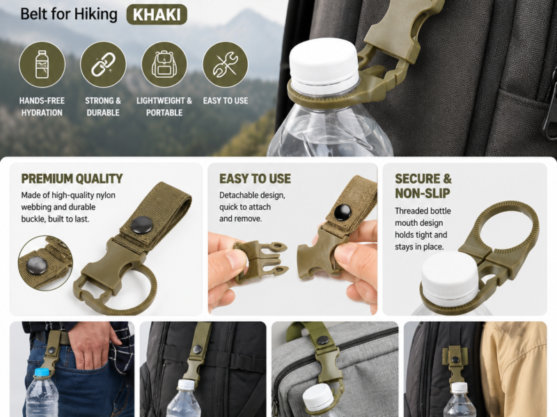 3xBottle Hanging Buckle Clip Water Bottle Ring Holder Keychain Belt for Hiking