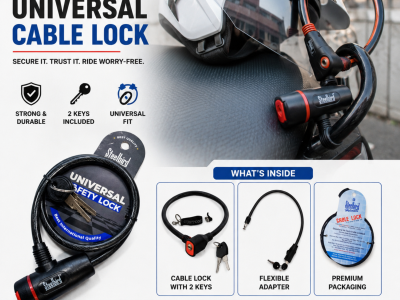 STEELBIRD UNIVERSAL STAINLESS STEEL CABLE LOCK