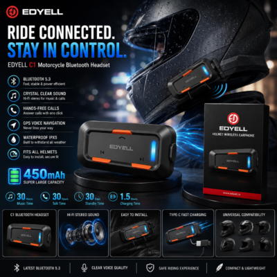 EDYELL-C1 HELMET WIRELESS EARPHONE