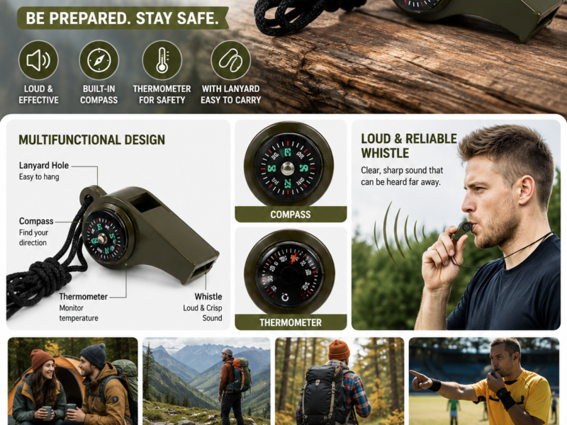 CAMPING HIKING EMERGENCY SURVIVAL WHISTLE