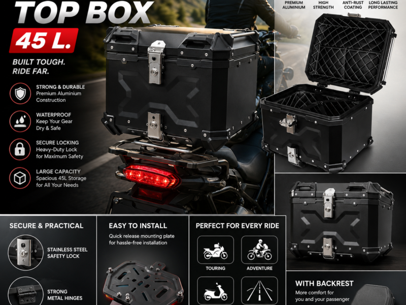 RP RACING 45L ALUMINUM MOTORCYCLE TOP CASE