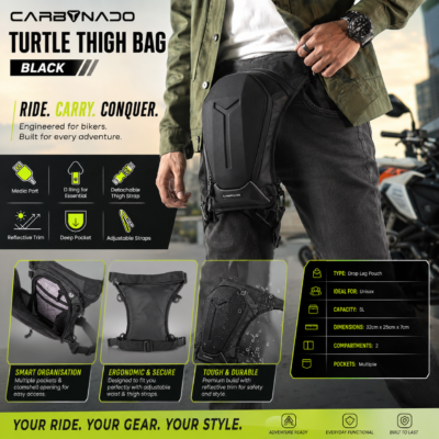 CARBONADO TURTLE THIGH BAG – BLACK