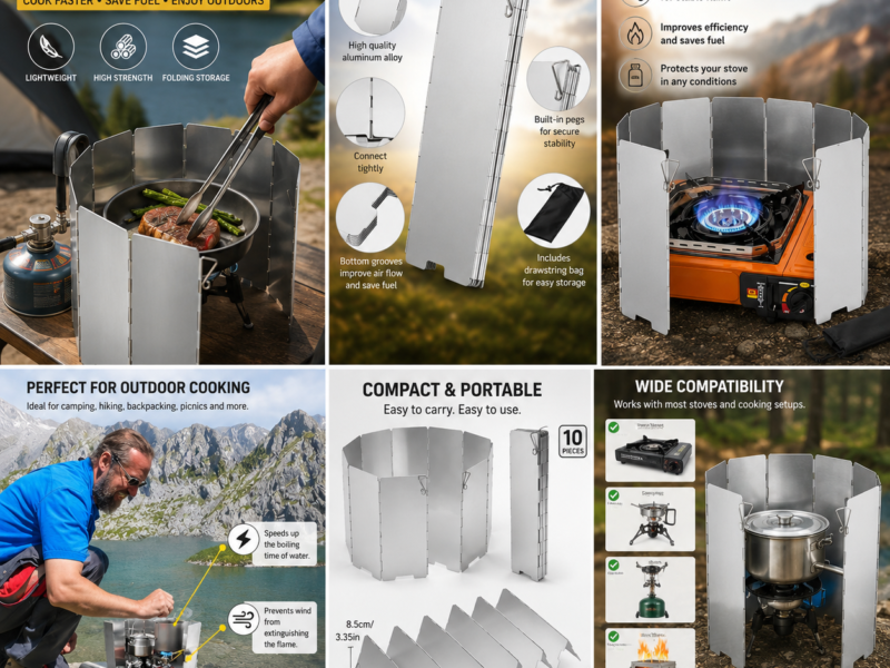 FOLDABLE STOVE WINDSHIELD