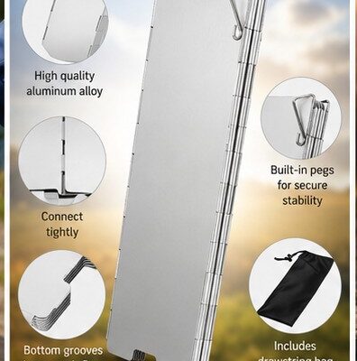 FOLDABLE STOVE WINDSHIELD