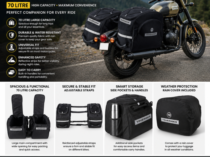 TRUE RIDER SADDLE BAGS 70 LITRE