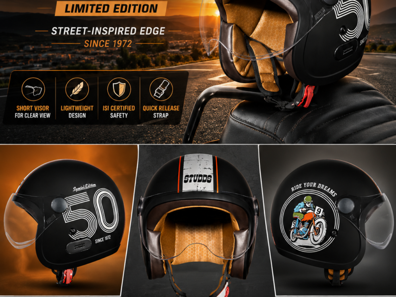 STUDDS JET 50 OPEN FACE HELMET