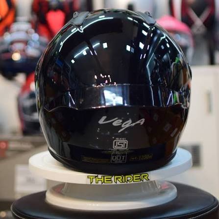 VEGA BOLT GLOSSY BLACK full face helmet( mirror visor fitted) - Image 4